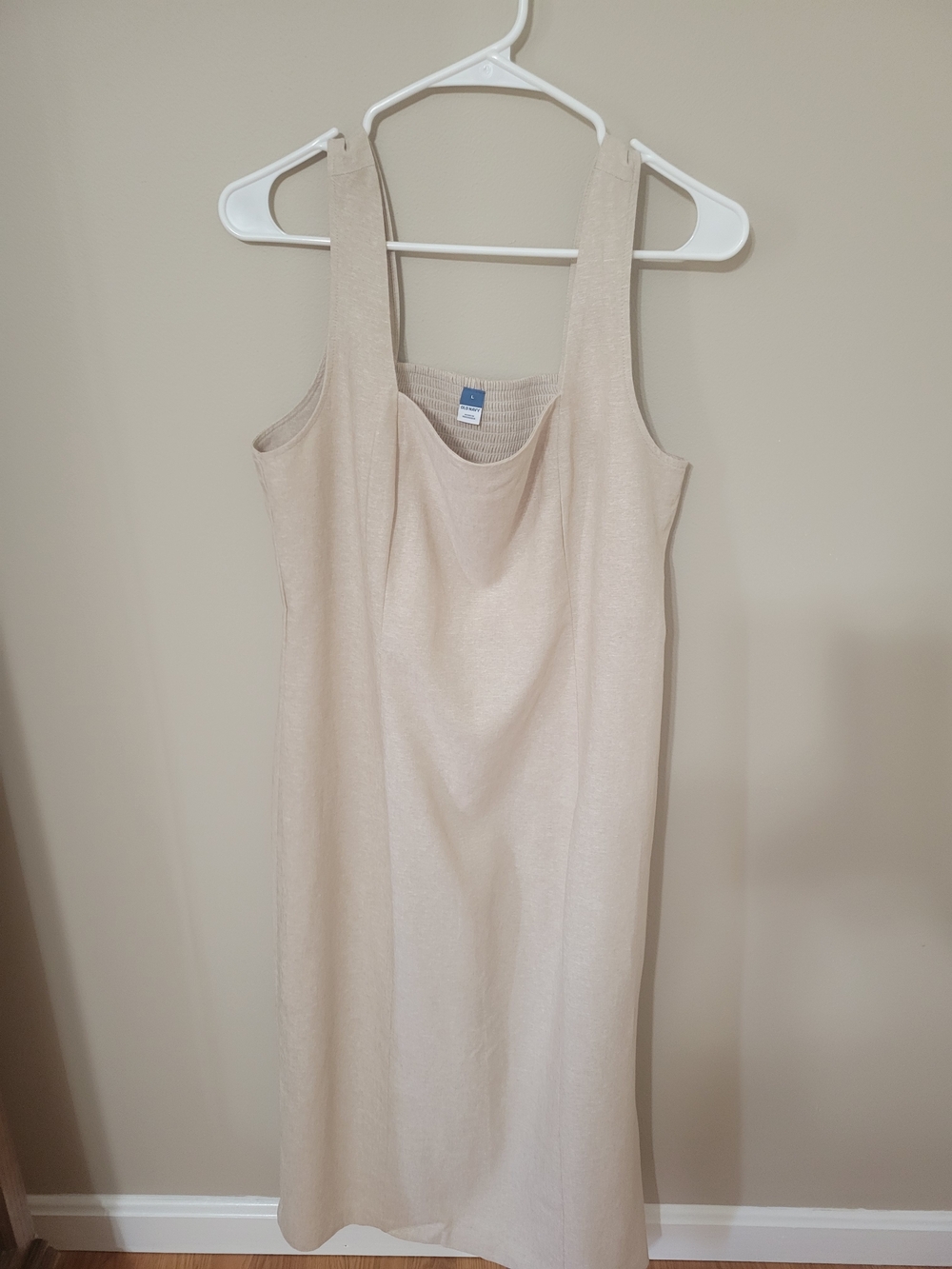 Old Navy Cream Midi Tank Dress